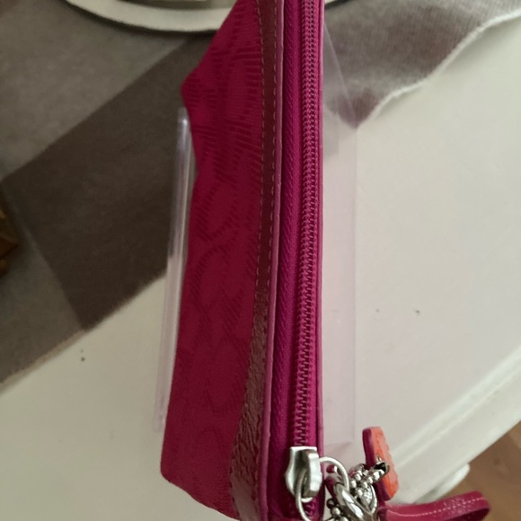 Coach Hot Pink Wristlet Signature Jacquard Wristlet Clutch - Picture 5 of 10
